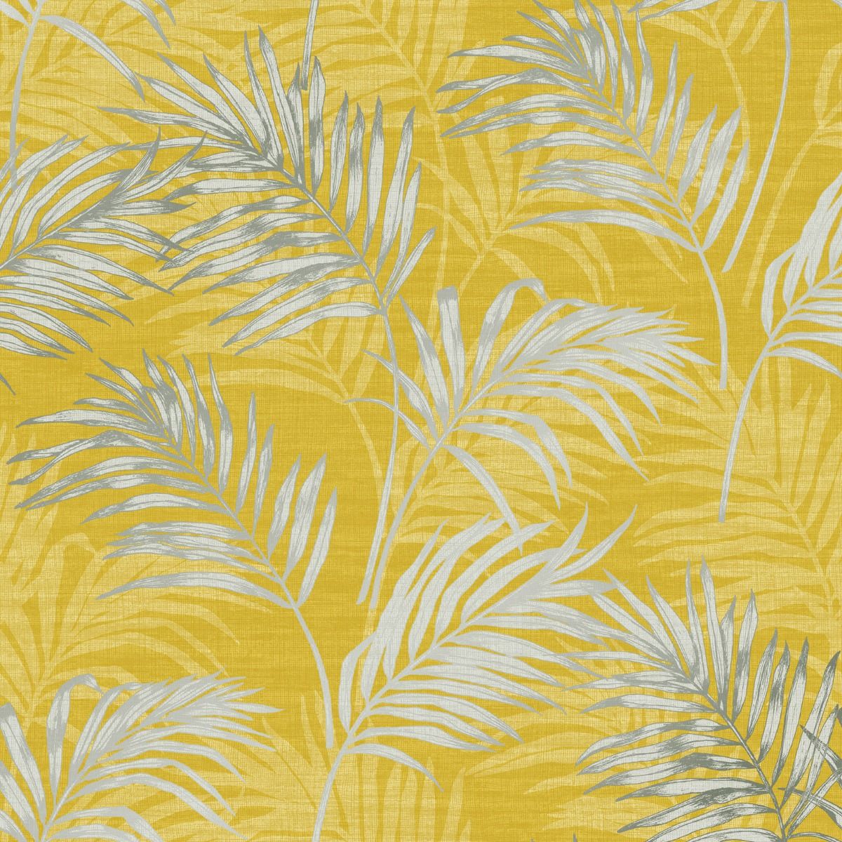 Palm Leaf All-Over Yellow Wallpaper A46103