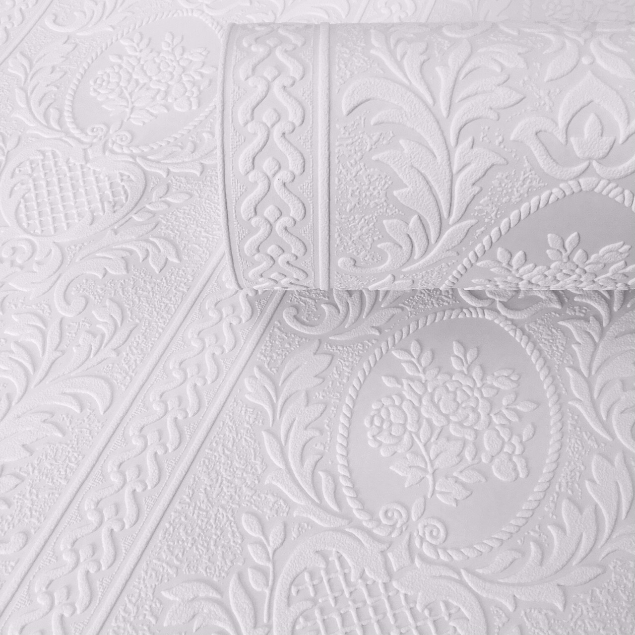 Cameo Victorian White Paintable Wallpaper 2616-18