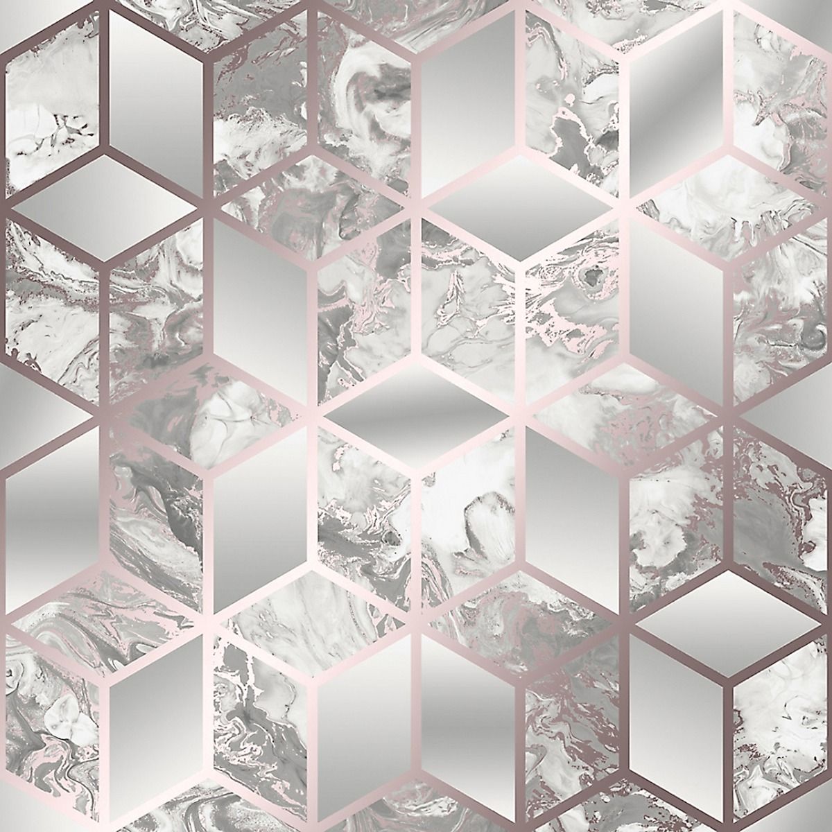 Elixir Cube Rose Gold Geometric Wallpaper 166511