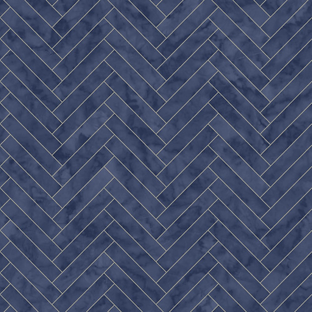Contour Marble Chevron Blue Kitchen & Bathroom Wallpaper 112645
