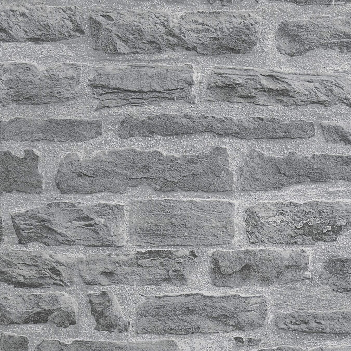 Deco World Rustic Brick Effect Grey Wallpaper 31944-2