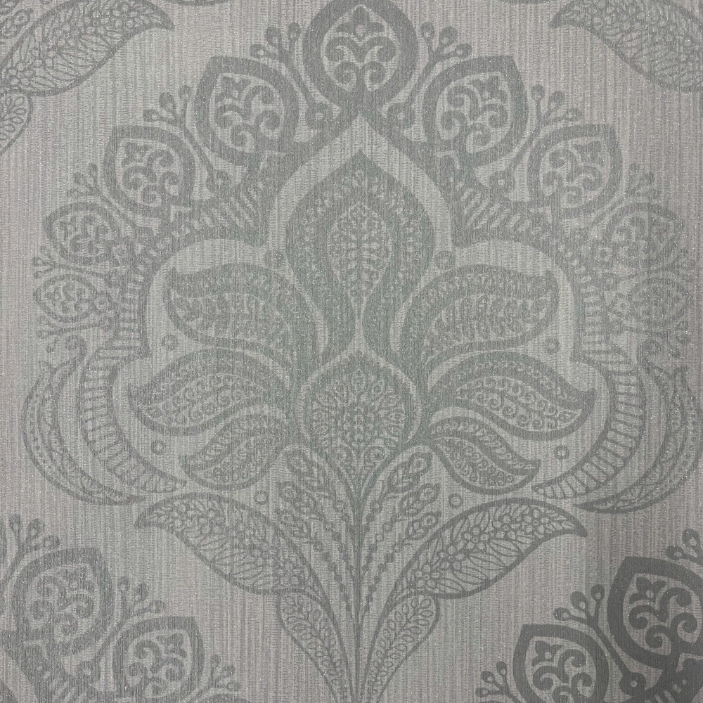 Oria Damask Silver Wallpaper 6735