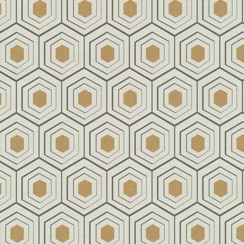 Four Seasons Yellow Geometric Wallpaper 35899-1