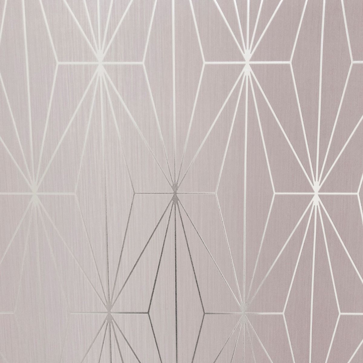 Kayla Metallic Foil Geometric Blush & Silver Wallpaper 703012