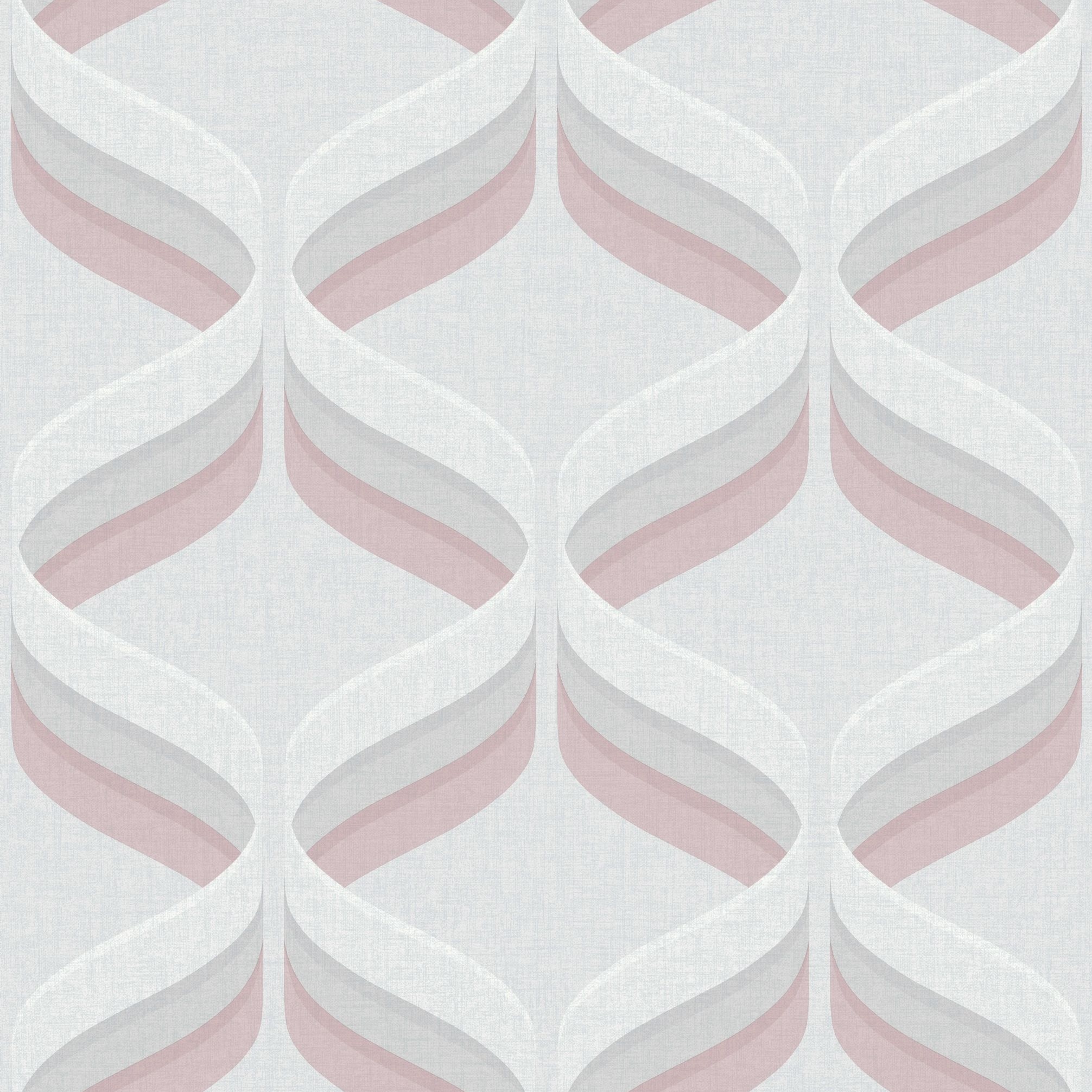 Retro Ogee Pink Fresco Wallpaper 107976