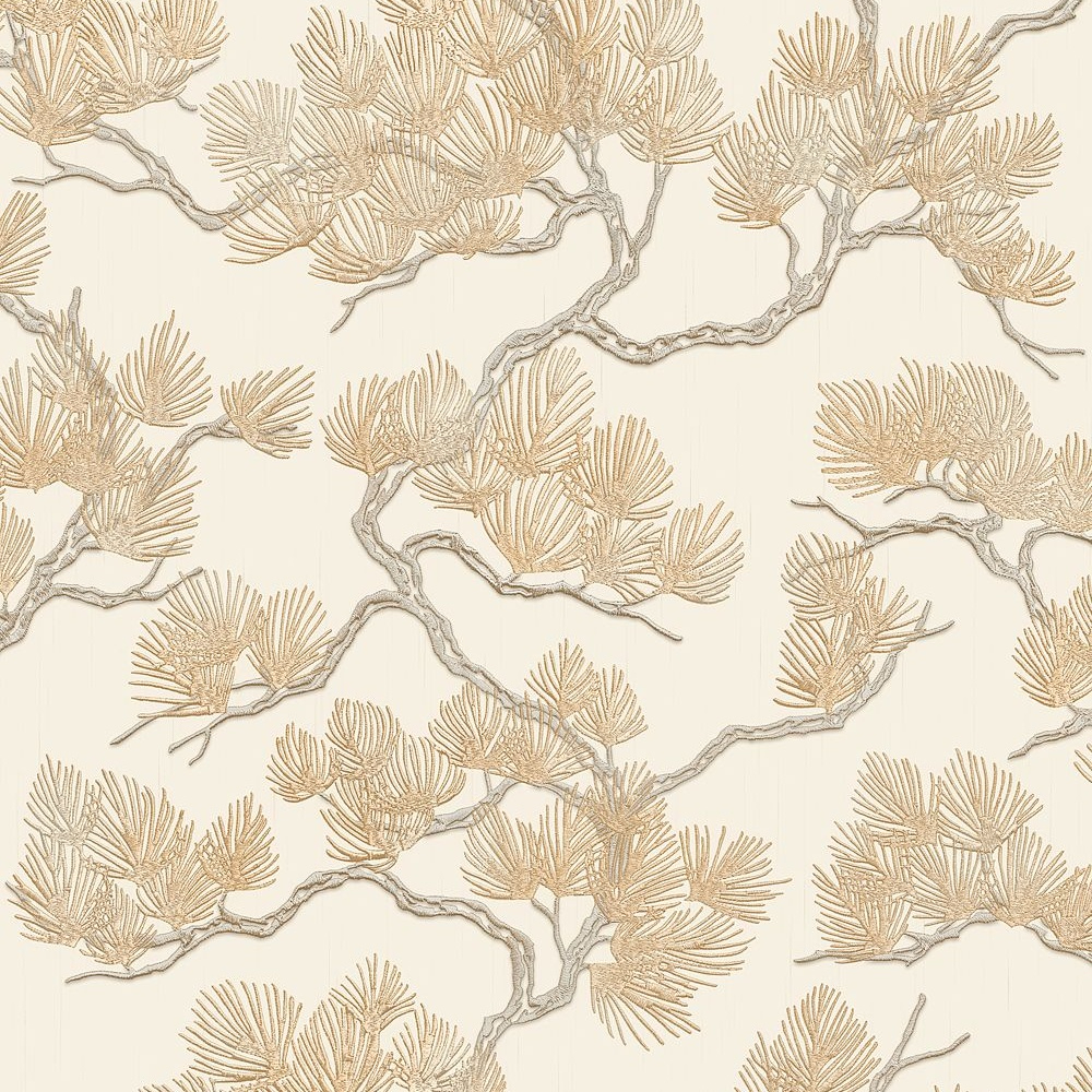 Stitch Pine Tree Cream Vinyl Wallpaper WF121012 Stitch Pine Tree Cream Vinyl Wallpaper WF121012