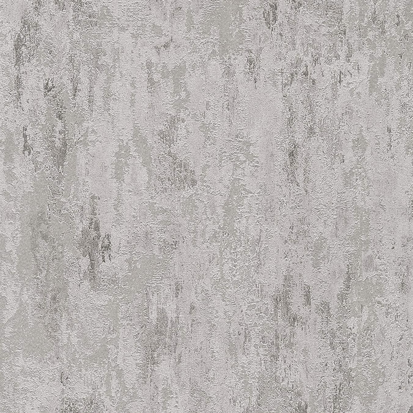 Havana Distressed Industrial Effect Metallic Silver Vinyl Wallpaper 32651-6