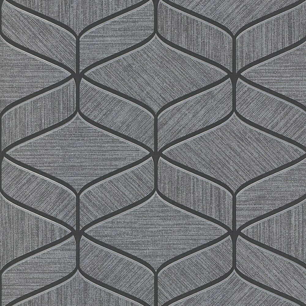 Luciano Geometric Grey Italian Vinyl Wallpaper 3850