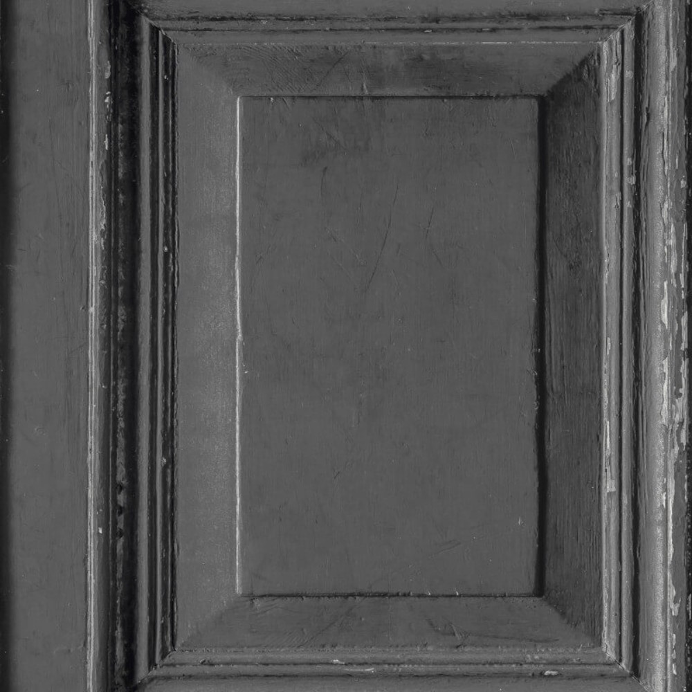 Rustic Wood Panel 3D Effect Black Wallpaper A49203