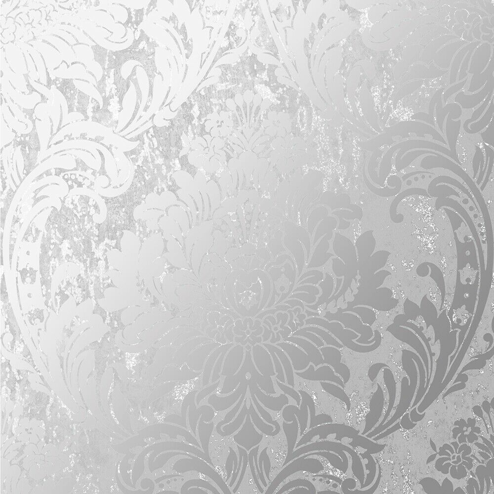 Milan Damask Silver Superfresco Wallpaper 106520
