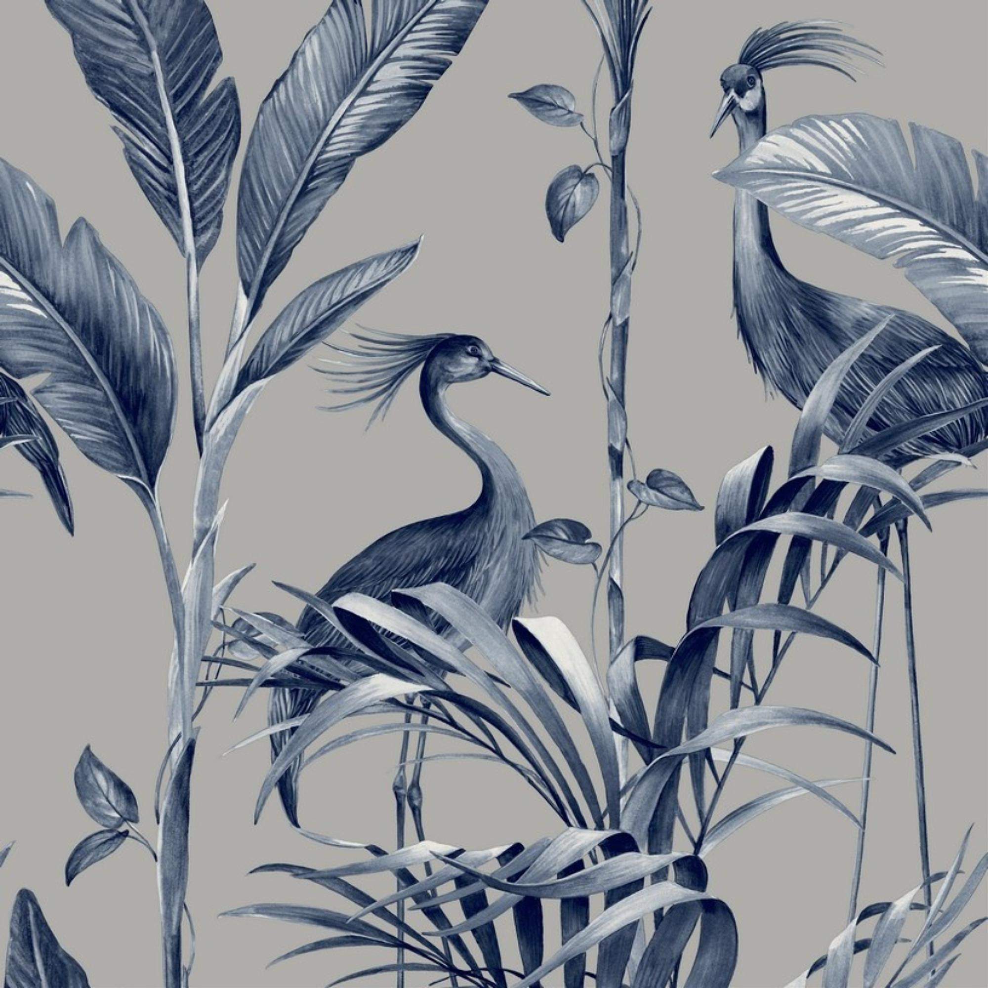 Azzurra Leaf Navy Silver Wallpaper 9506 Azzurra Leaf Navy Silver Wallpaper 9506