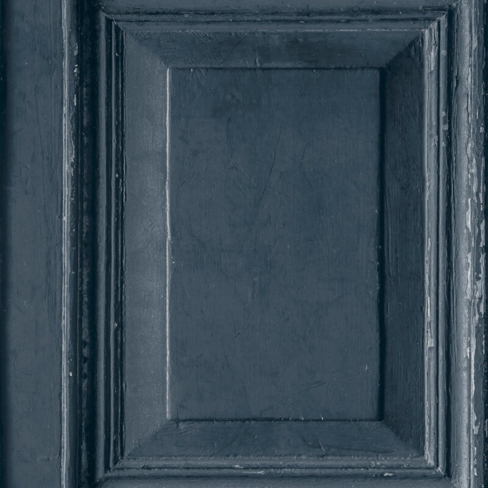 Rustic Wood Panel 3D Effect Navy Wallpaper A49201