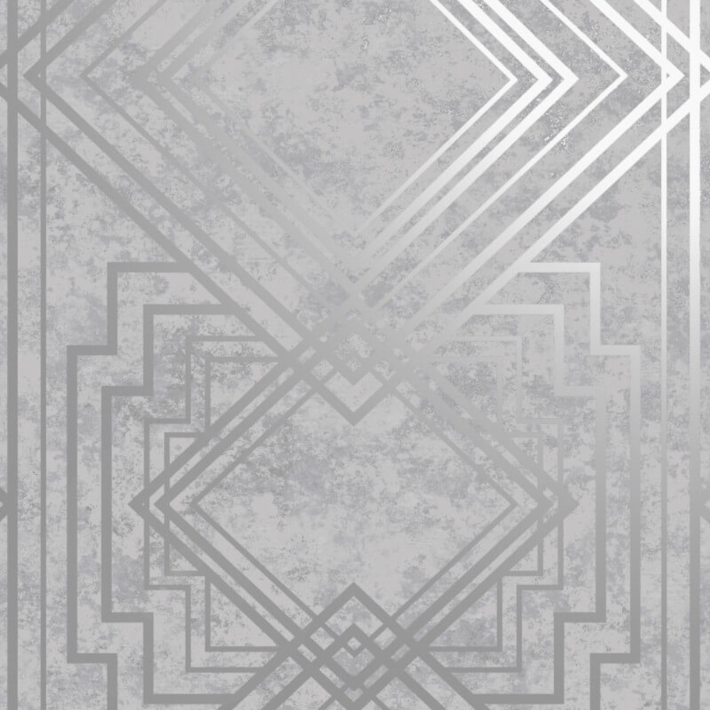 Delano Art Deco Silver Wallpaper 75943
