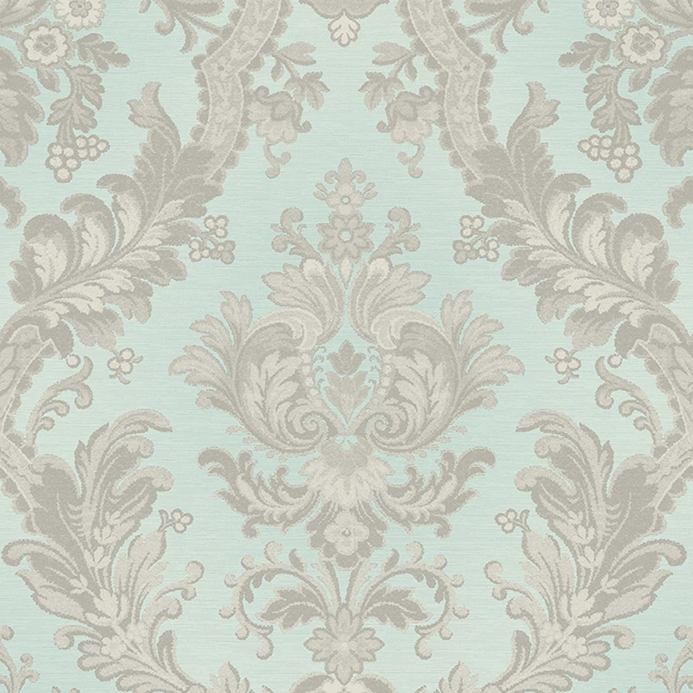 Goodwood Damask Duck Egg Vinyl Wallpaper JC1007 3