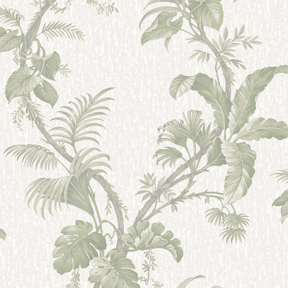 Alocasia Floral Green & Cream Holden Opus Vinyl Wallpaper 36042