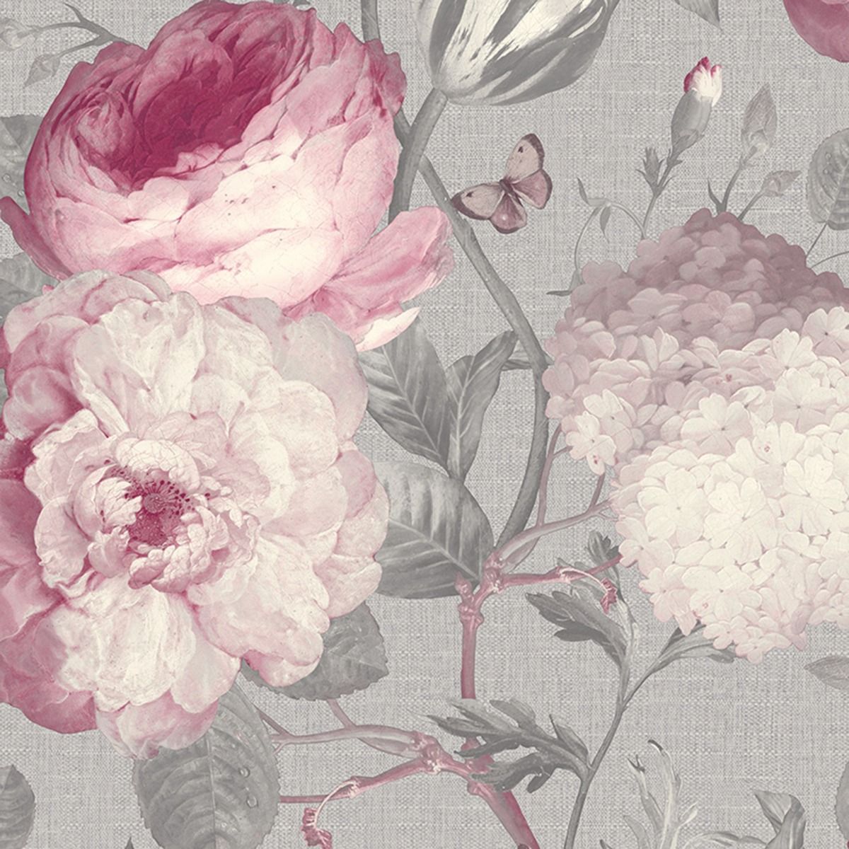 Giorgio Floral Pink Italian Vinyl Wallpaper 8113
