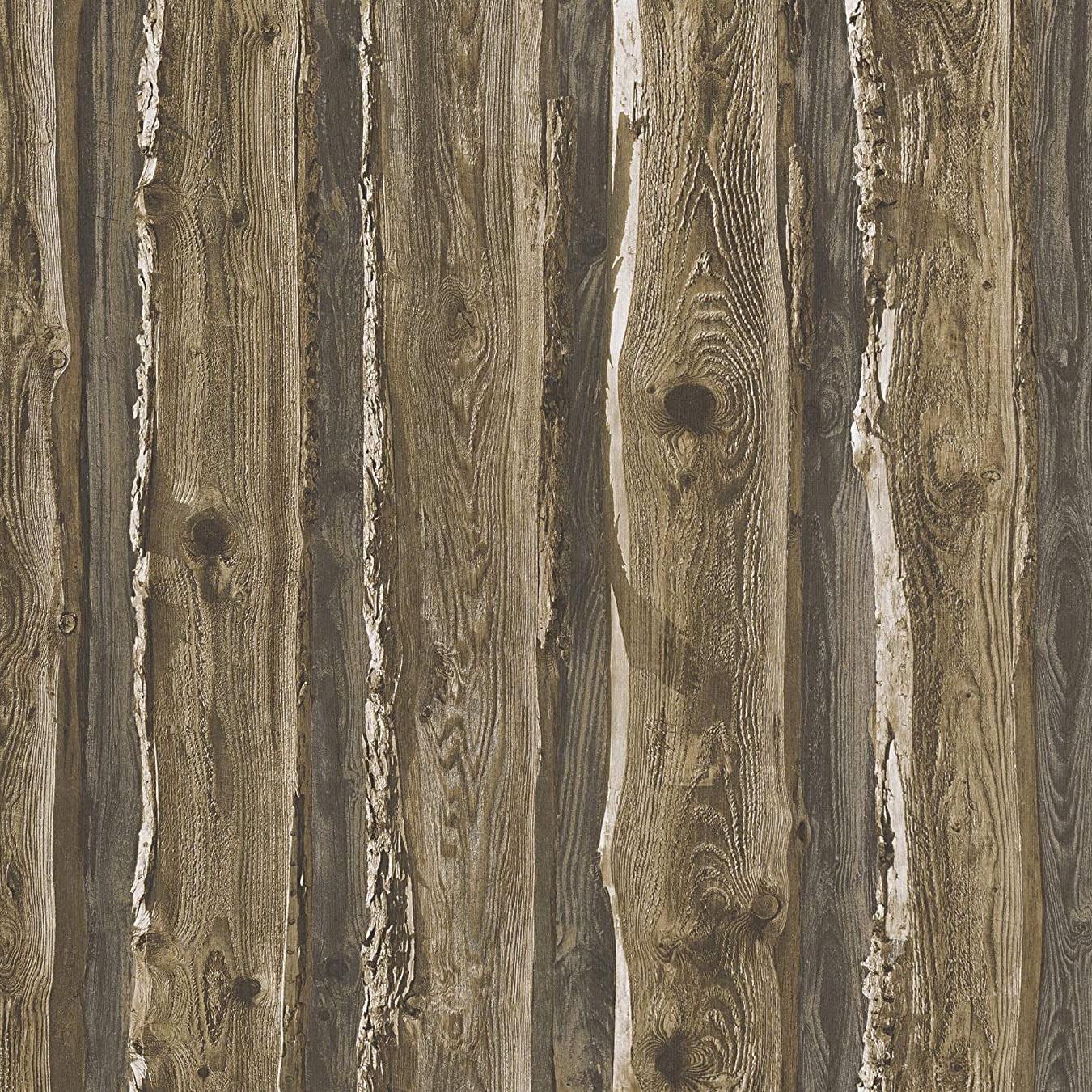Dekora Wood Panel Effect Brown Wallpaper 95837-1