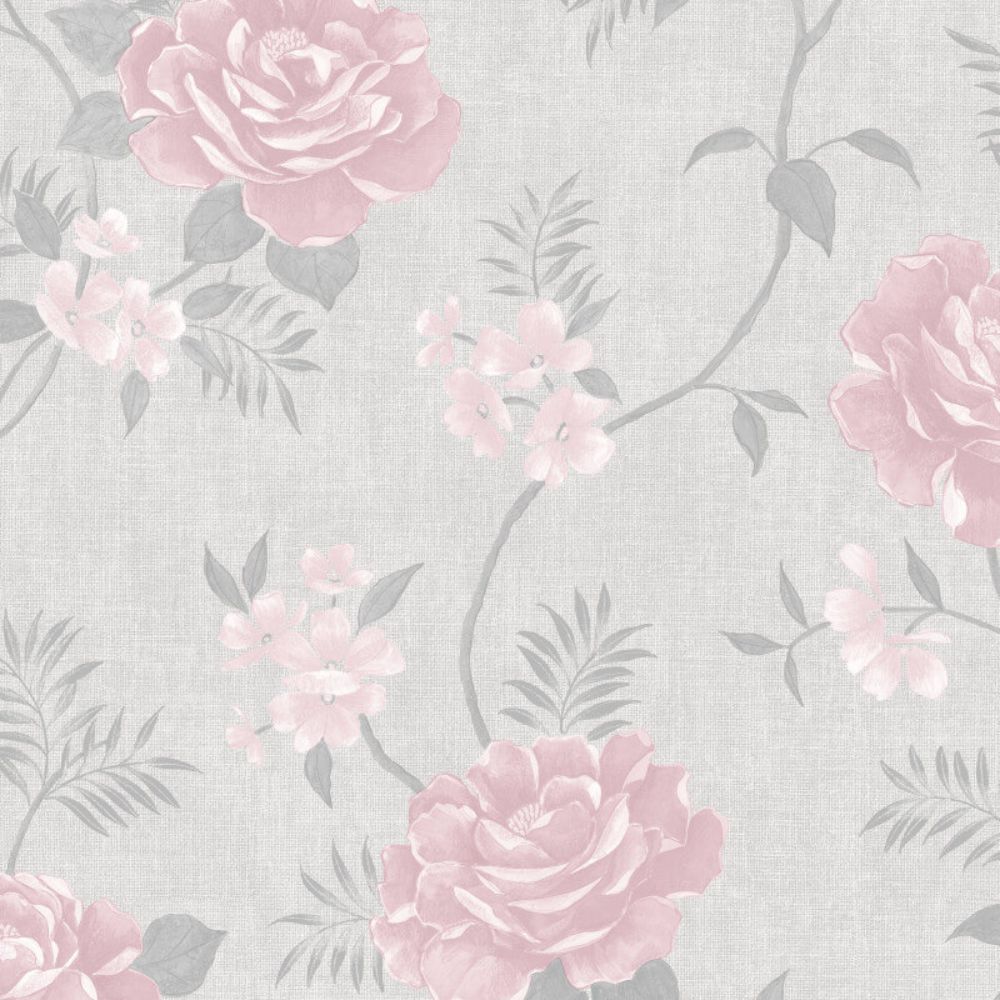 Rosalind Floral Rose Trail Pink Wallpaper 173504