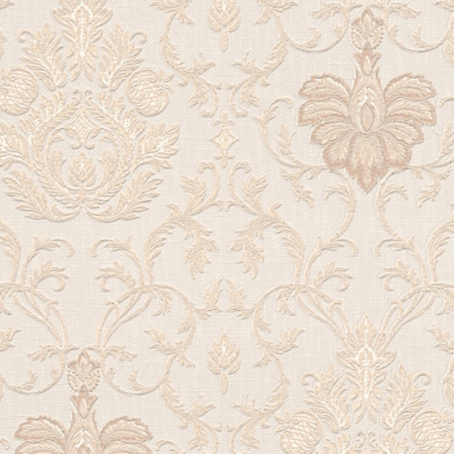 Belle Baroque Glitter Oriental Damask Cream Wallpaper 5380-17