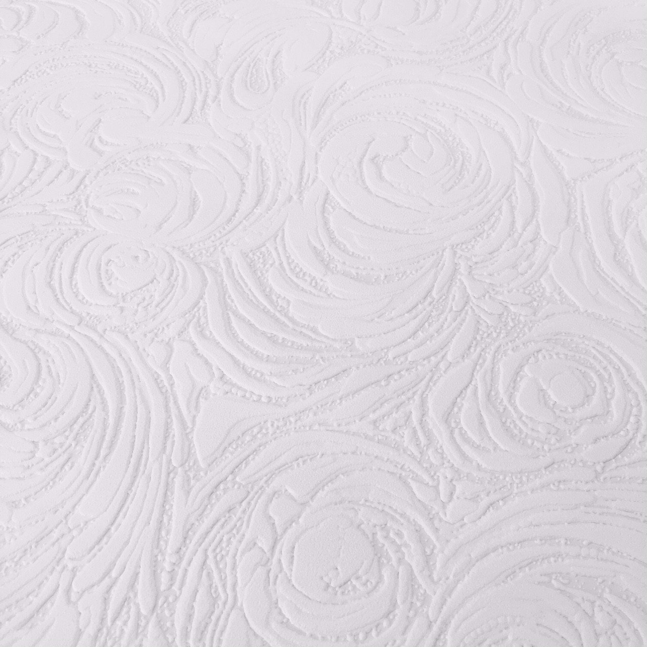 Rose Swirl White Paintable Wallpaper 2613-11