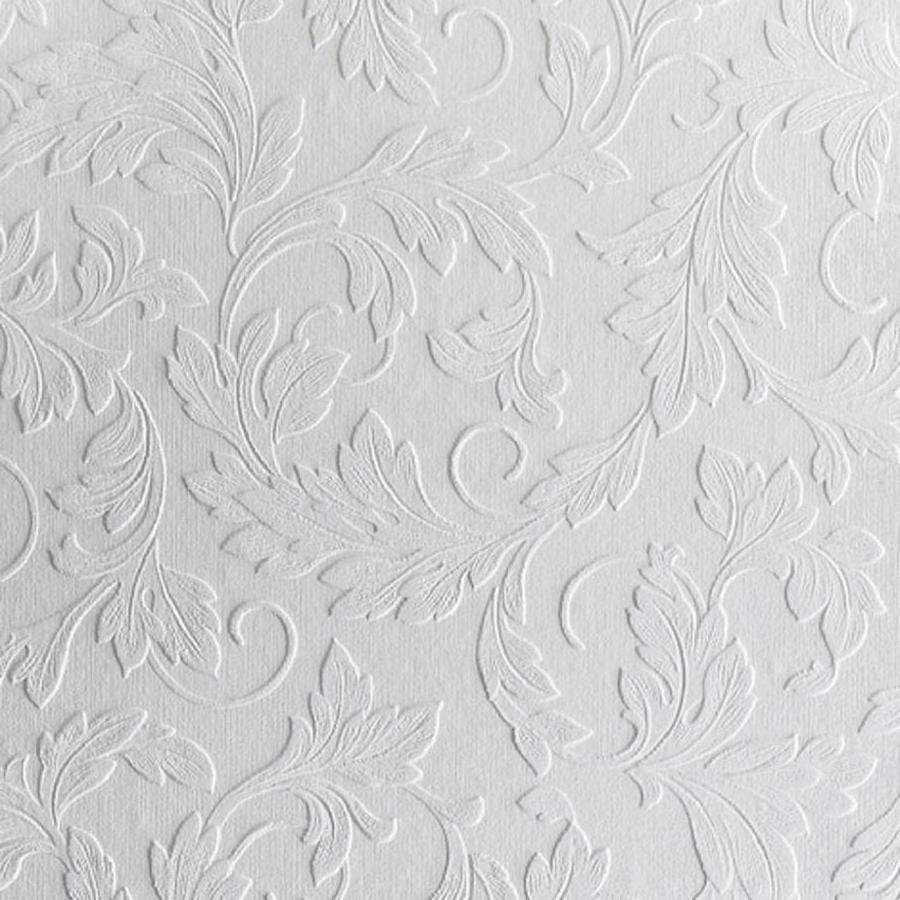 Scrolling Leaf Superfresco White Paintable Wallpaper 15069