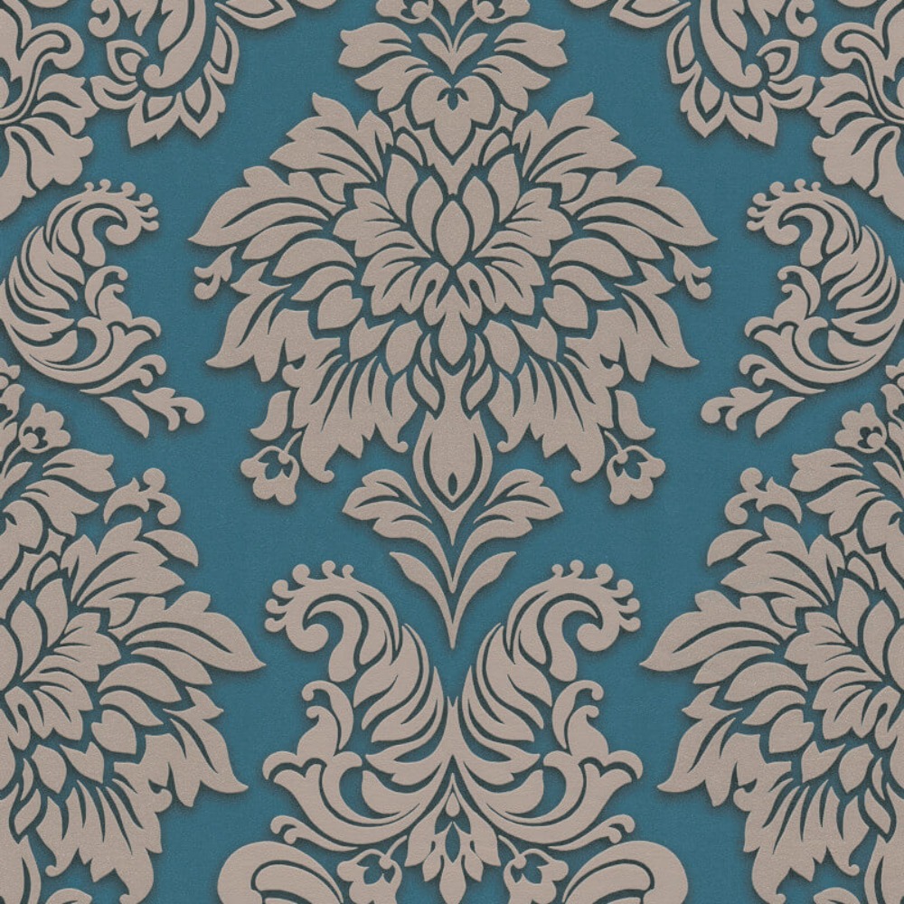 Lizzy London Blue Damask Wallpaper 36898-5