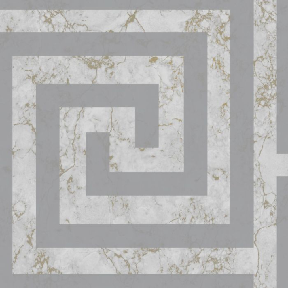 Athena Greek Grey & Metallic Gold Marble Wallpaper 4018