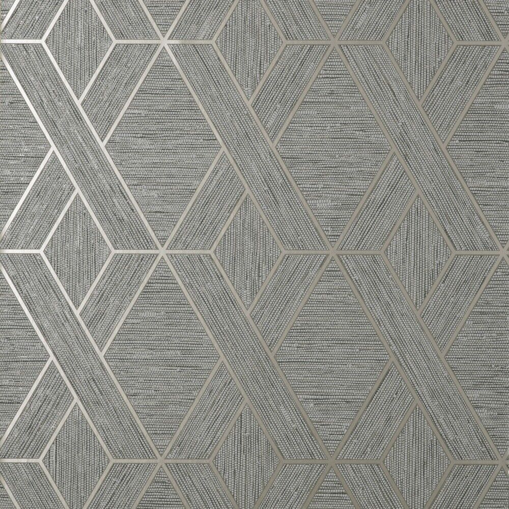 Miya Geo Grey Textured Vinyl Wallpaper FD43152