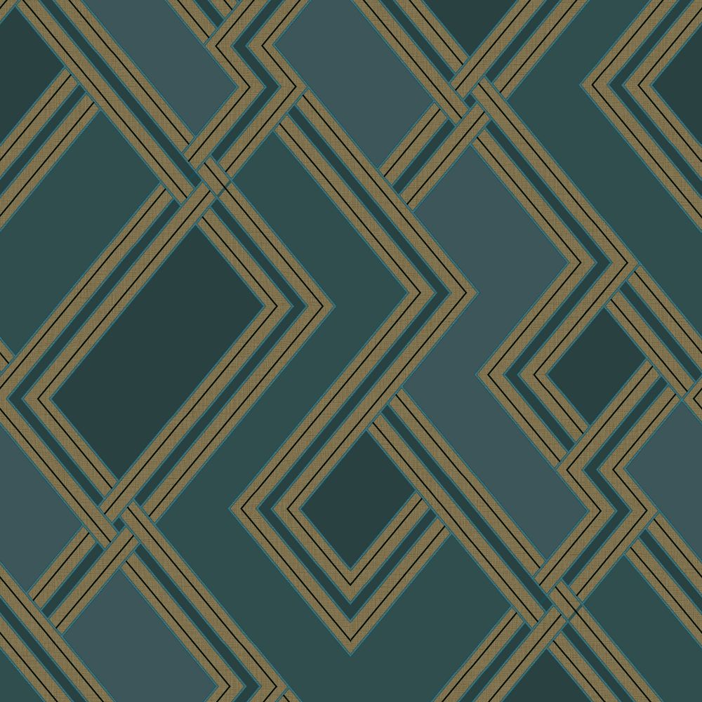 Fabric Geo Teal Geometric Wallpaper 177504