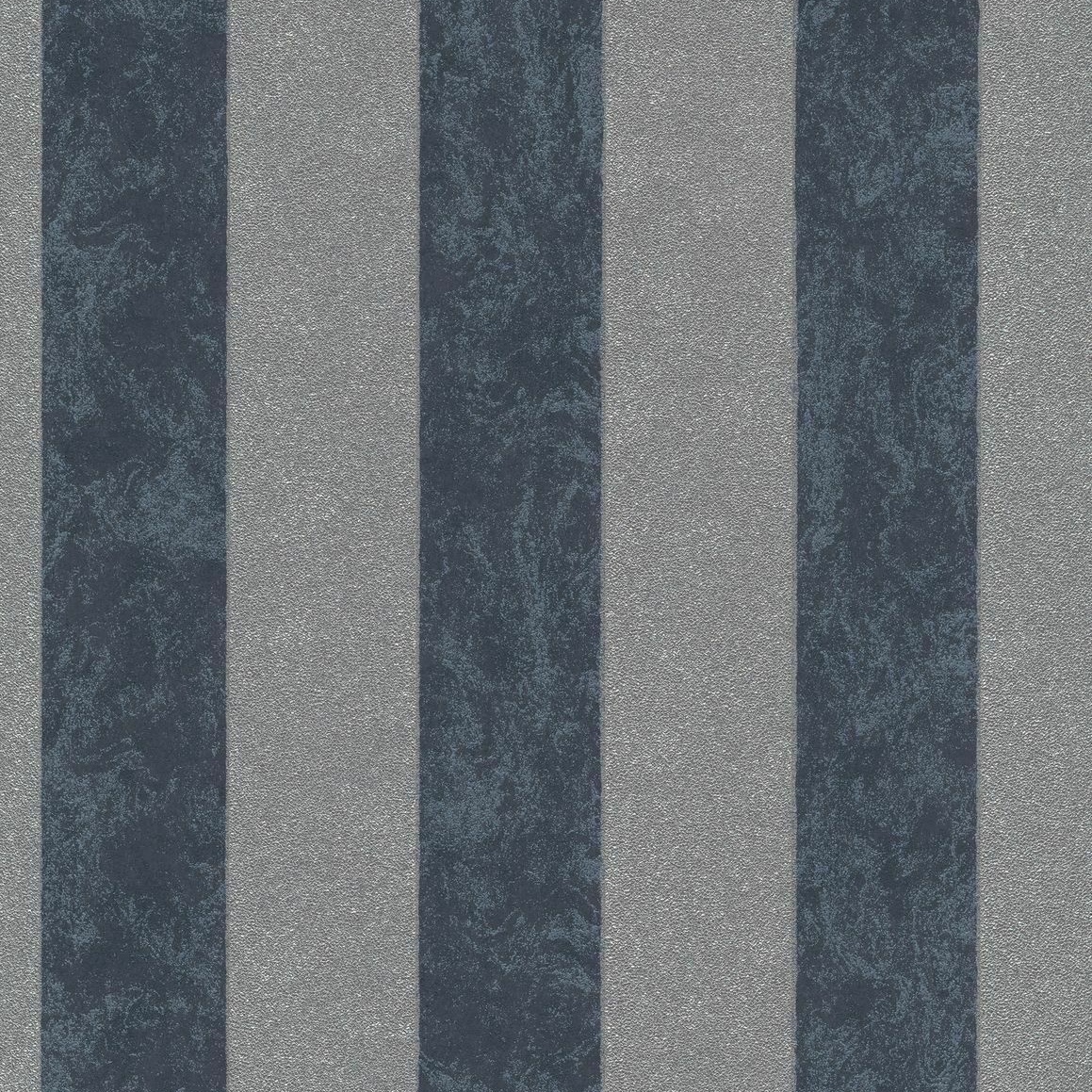 Carat Striped Navy/Black & Silver Beige Vinyl Wallpaper 10077-37