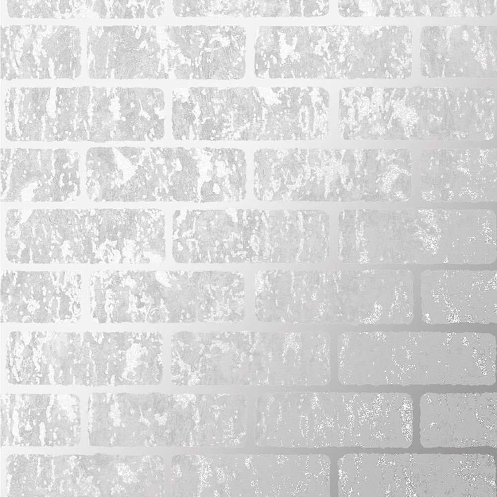 Milan Brick Superfresco Silver Wallpaper 106523