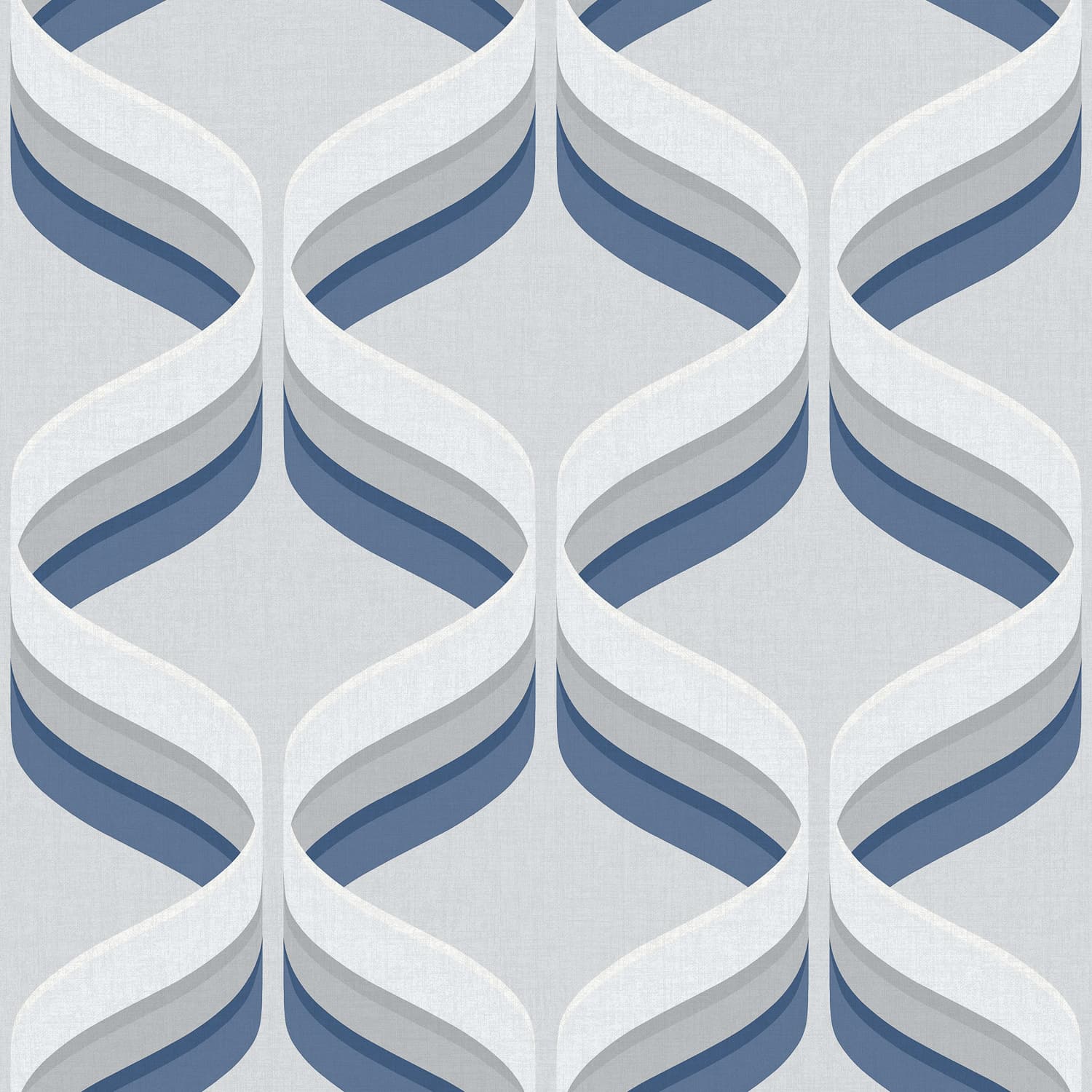 Retro Ogee Blue Fresco Wallpaper 107744