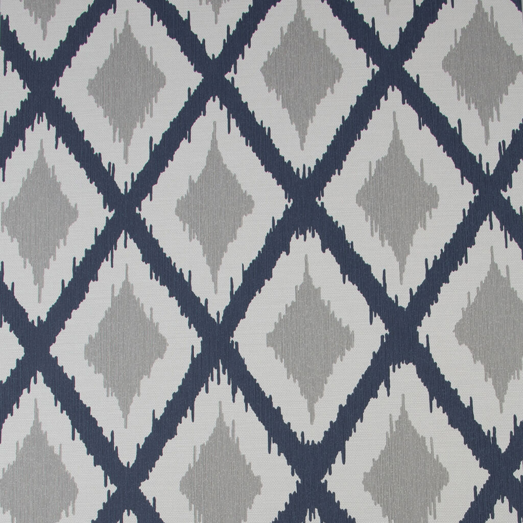 Ikat Blue Retro Geo Wallpaper 112159