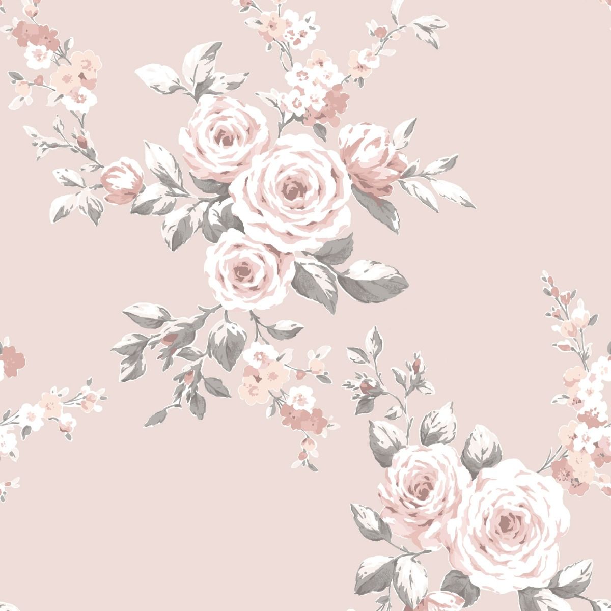 Catherine Lansfield Floral Pink Wallpaper 165504