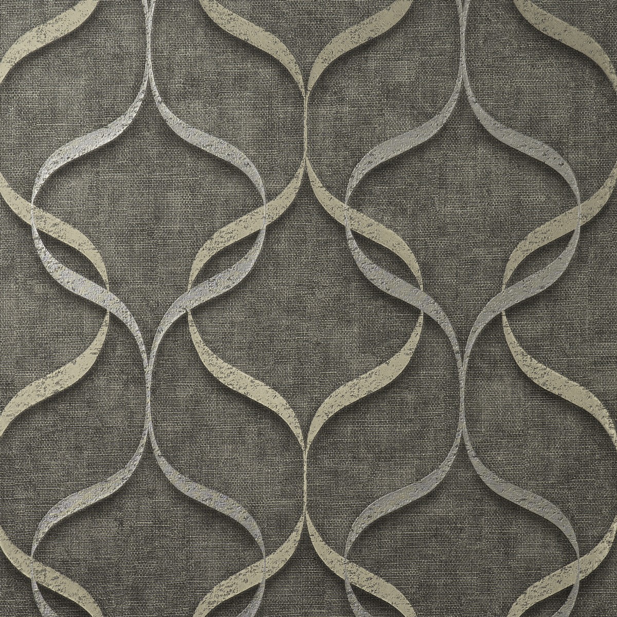 Milano Wave Charcoal Heavyweight Italian Vinyl Wallpaper M95614