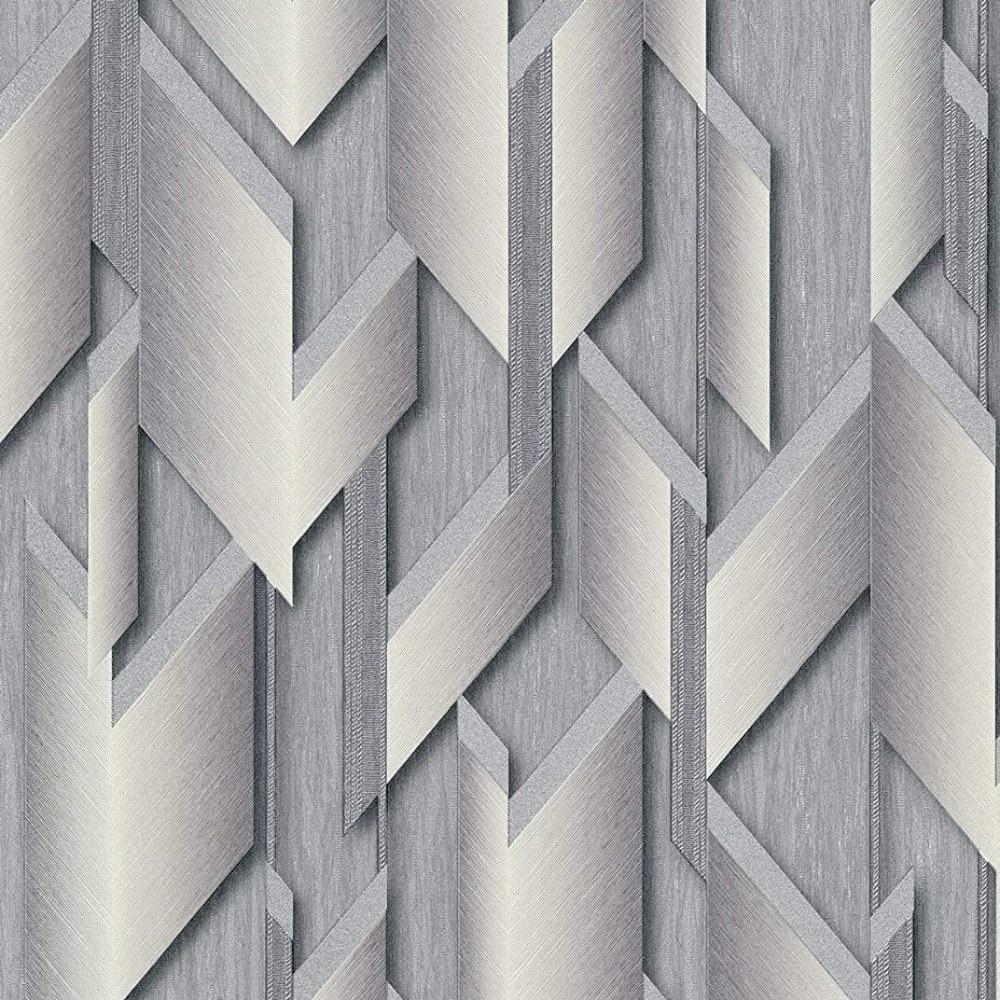Erismann Guido Maria 3D Geo Silver Vinyl Wallpaper 10145-10