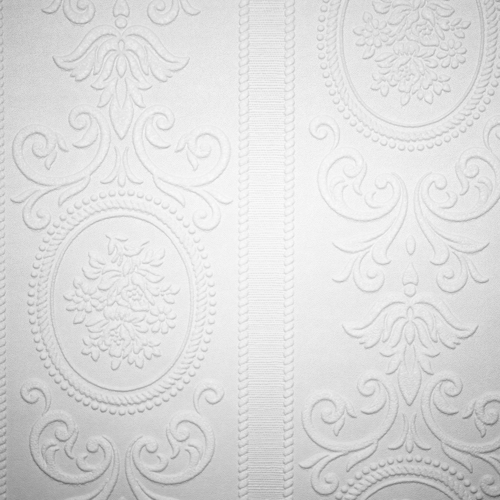 Cameo Superfresco White Paintable Wallpaper 14011