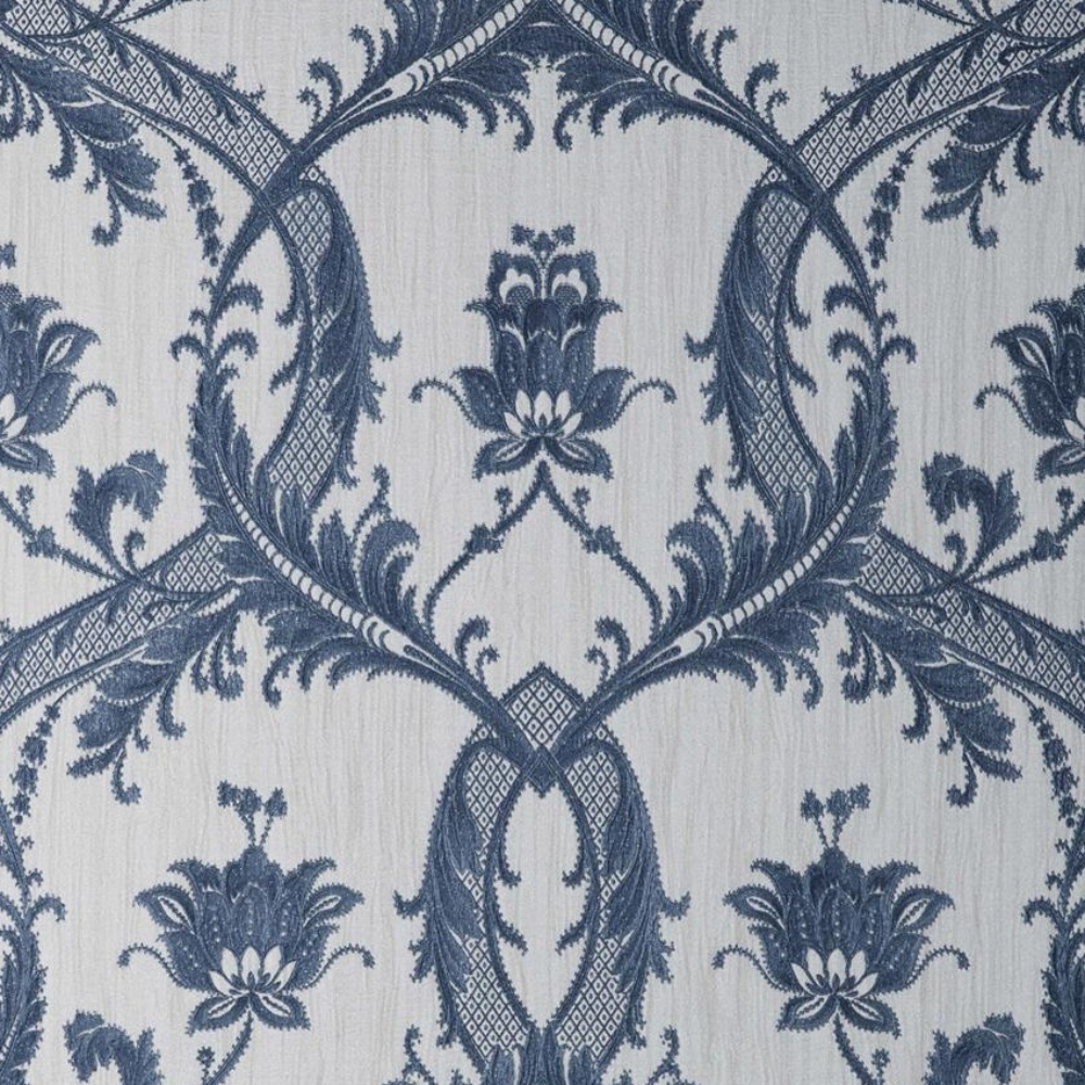 Milano 7 Blue Damask Heavyweight Italian Vinyl Wallpaper M95627