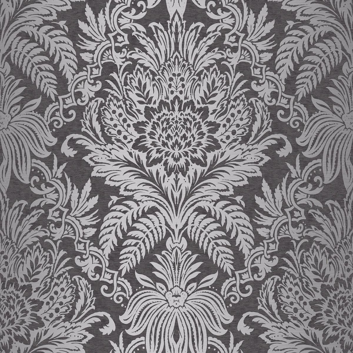 Signature Damask Black & Silver Wallpaper M1065