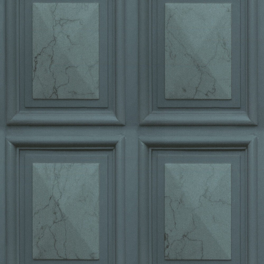 Marble Wood Panel Teal Vinyl Wallpaper 6319-18