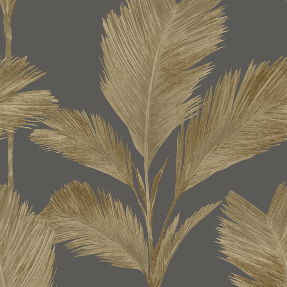 Alessia Leaf Gunmetal & Metallic Gold Italian Vinyl Wallpaper 214 Alessia Leaf Gunmetal & Metallic Gold Italian Vinyl Wallpaper 214