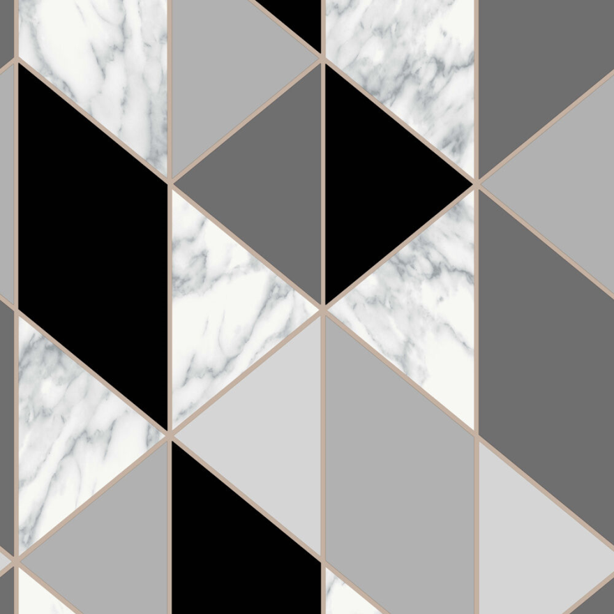 Sublime Marble Black Geometric Wallpaper 108297