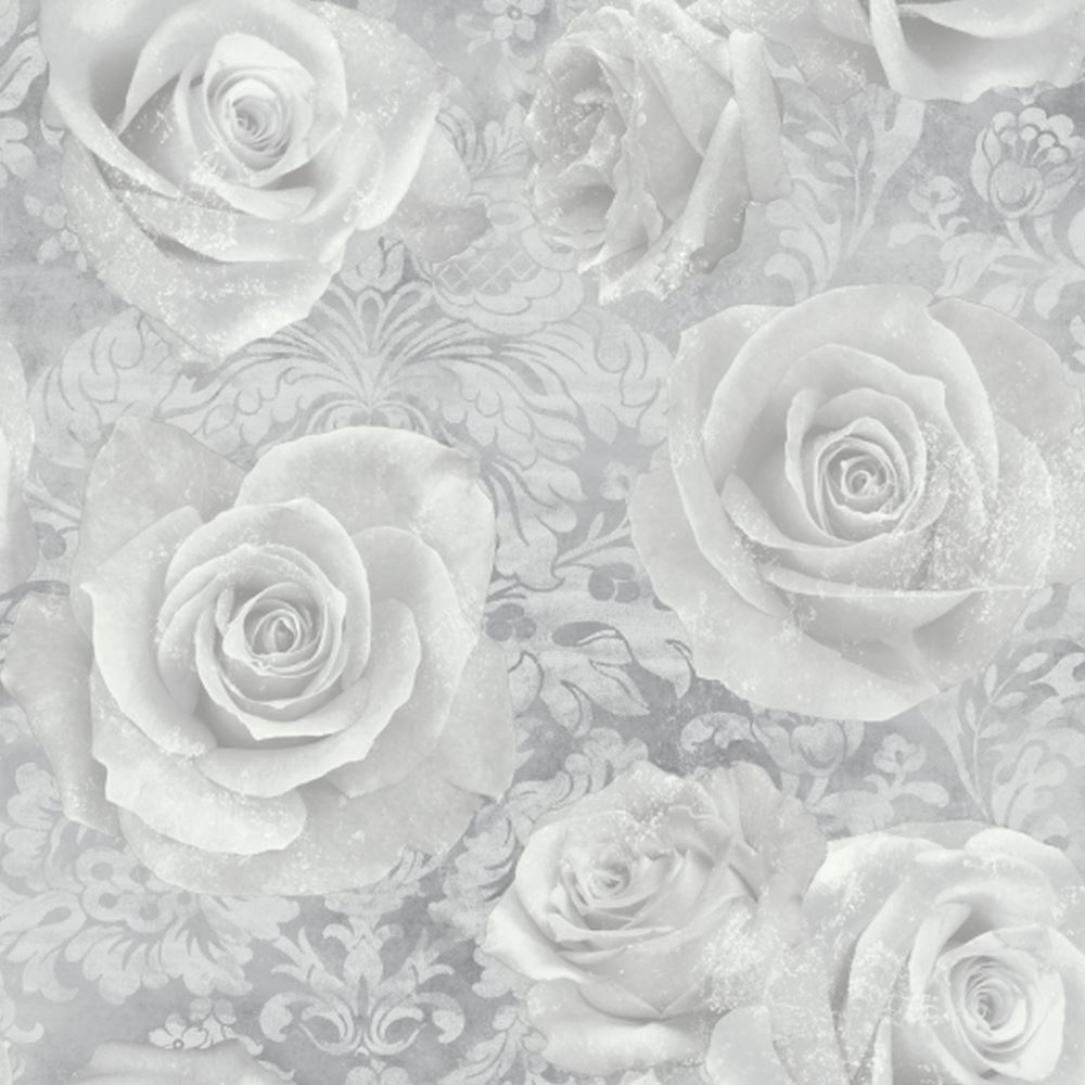 Reverie Silver Rose Wallpaper 623303