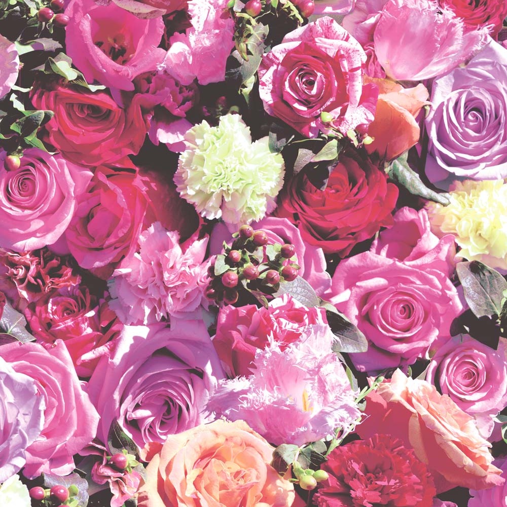 Pink Bouquet Floral Wallpaper J97010