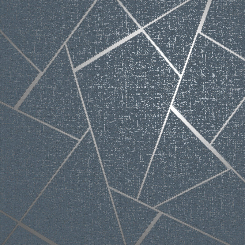 Quartz Fractal Navy Textured Vinyl Wallpaper FD42683