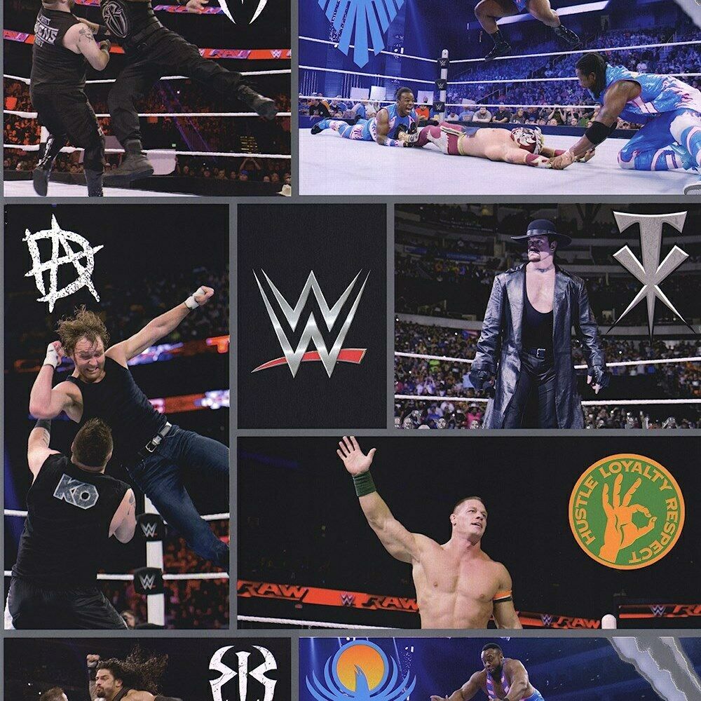 WWE Wrestling Children's Wallpaper WP4-WWE-BLK-12 WWE Wrestling Children's Wallpaper WP4-WWE-BLK-12