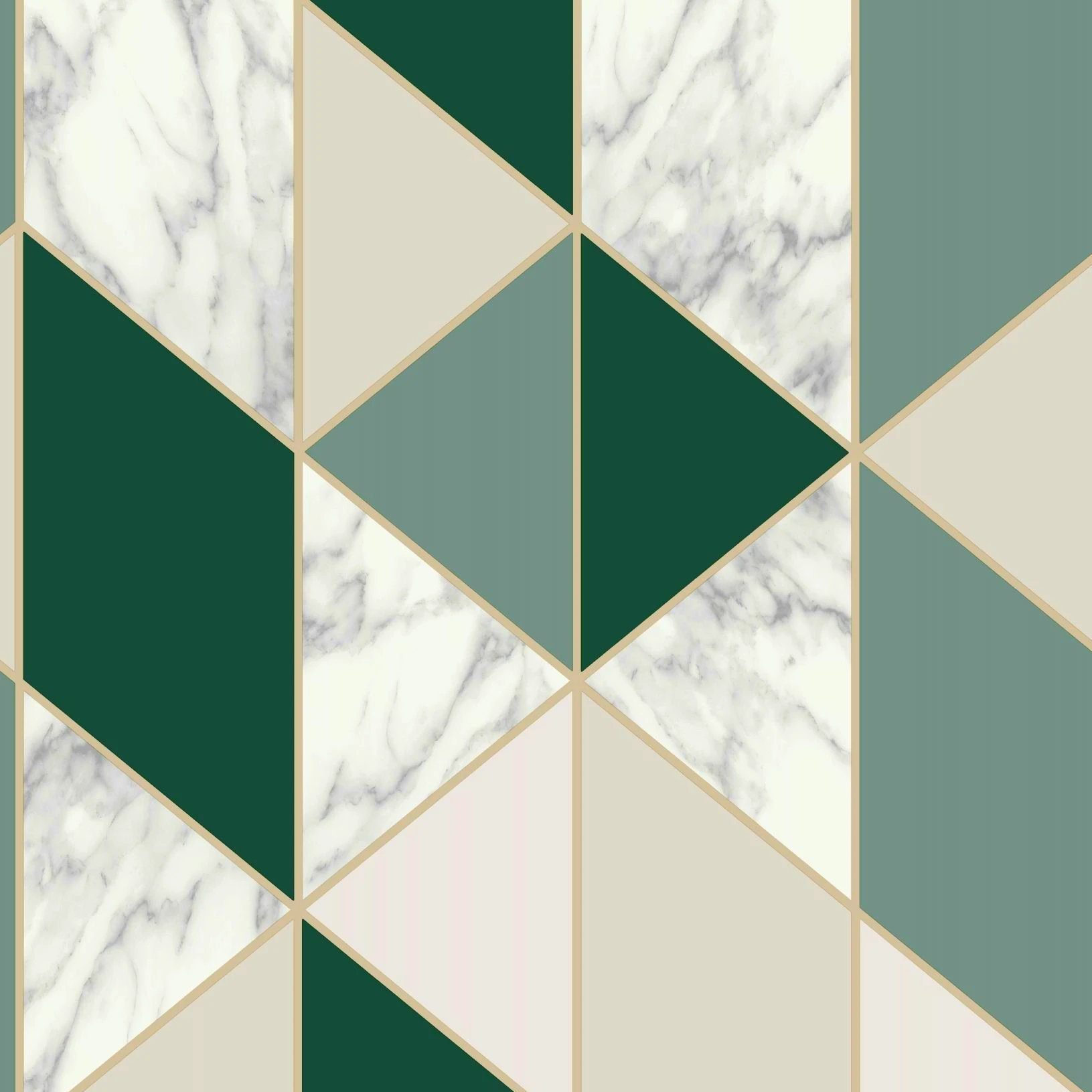 Sublime Marble Green Geometric Wallpaper 108298