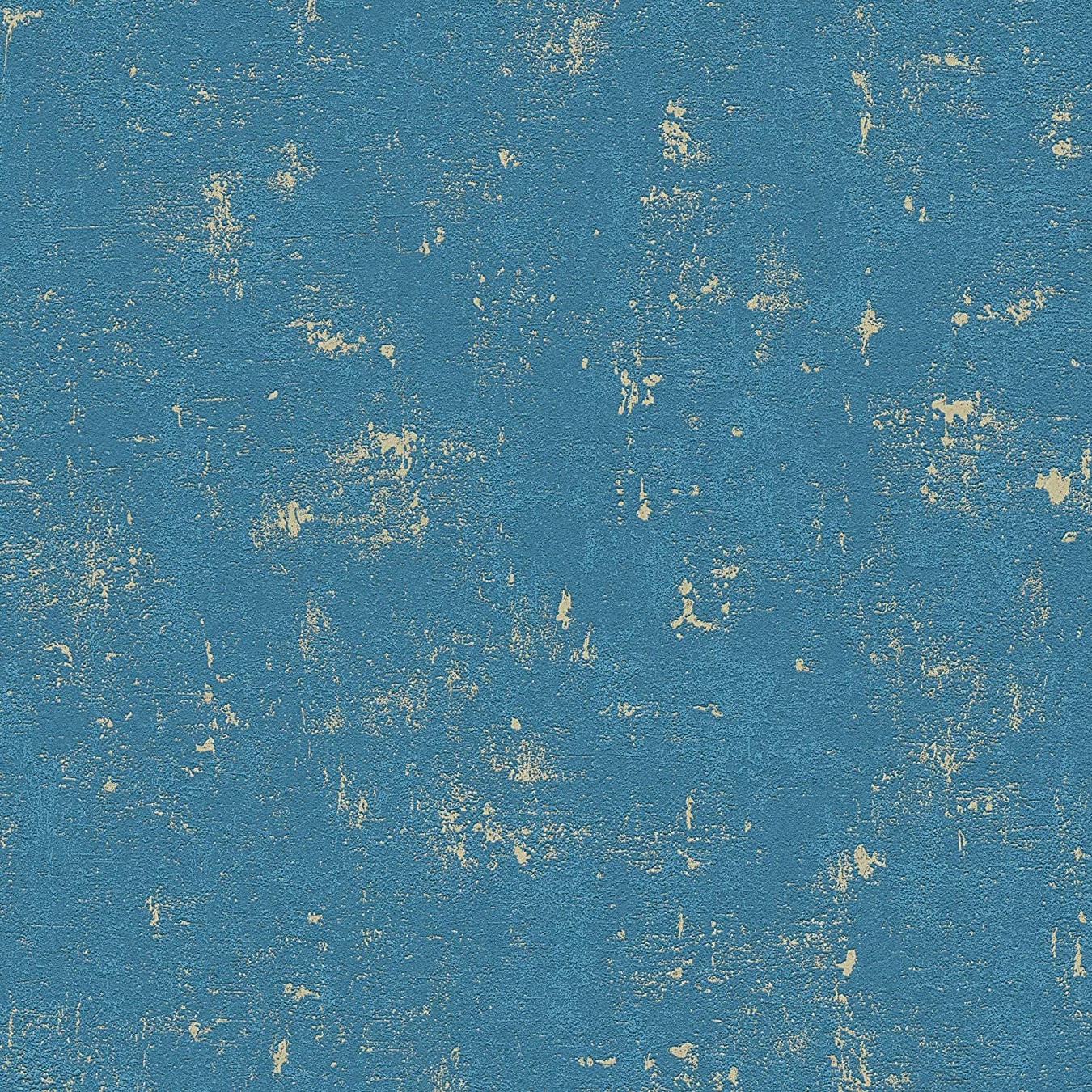 Stone Concrete Teal & Metallic Gold Industrial Wallpaper 2307-68