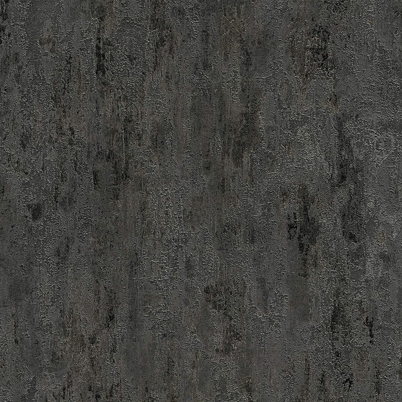 Havana Distressed Industrial Effect Black Vinyl Wallpaper 32651-5