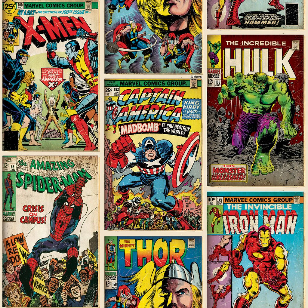 Marvel Action Heroes Children's Wallpaper 70-238 Marvel Action Heroes Children's Wallpaper 70-238